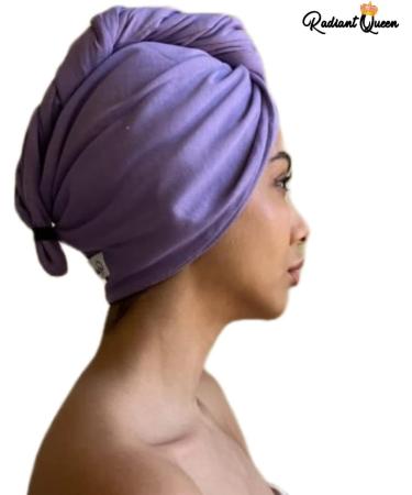 Radiant Queen Cotton Hair Towel - Purple | 100% Cotton Double Layer Material | Adjustable Size for Short, Medium, Long Hair | Anti-Frizz - Buy Online on GoSupps.com
