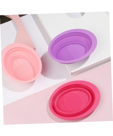 FRCOLOR Makeup Brush Scrub Pad Beauty Cleaning Tool Foldable Cleaner Bow Makeup Accessories Silicone Cleaning Mat Cosmetic Brush Washing Foldable Brush Make up Cleaning Bowl Silica Gel 15x1.2x4.2cm Pink - Buy Online on GoSupps.com