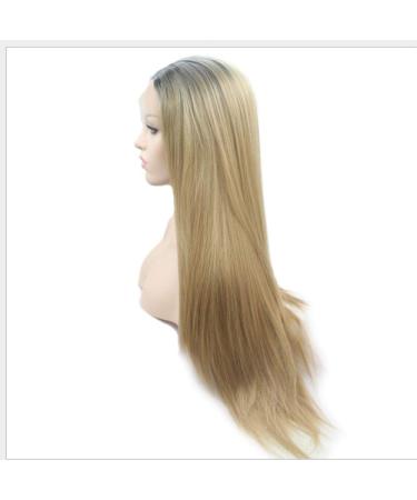 BGHJUE Yellow Long Straight Synthetic Wig for Women - Dark Root High Temperature Hair Accessories - Buy Online on GoSupps.com