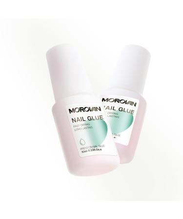 Morovan Nail Glue for Press Ons - 10ML Super Strong Brush-On Adhesive for Acrylic & Broken Nails | Long Lasting Professional Nail Bond - Buy Online on GoSupps.com