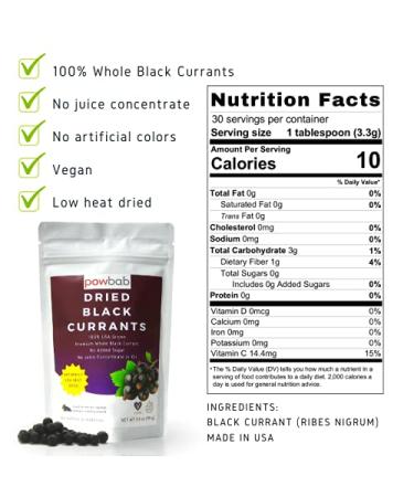 USA Grown Unsweetened Dried Black Currants - Perfect for Baking - 3.5 oz - Buy Online on GoSupps.com