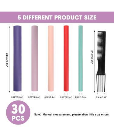 Aiducho Large Curls Papilotten - 30 Soft Rubber Rollers for Overnight Big & Small Curls 24cm/9.45 - Ideal for Short & Medium Hair - Buy Online on GoSupps.com