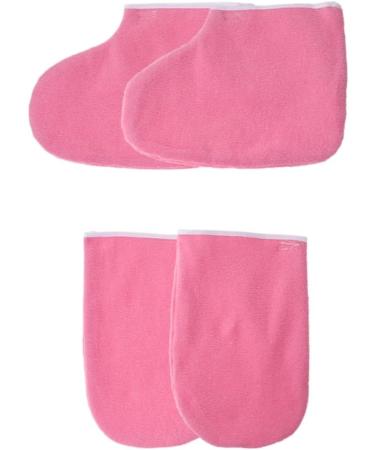 DOITOOL 6 Pairs Paraffin Wax Mitts Spa Treatment Mitt Gloves Spa Paraffin Wax Booties Hand and Foot Liners Cloth Booties Moisturizing Gloves Overnight Mittens Pink Bath Mat Work - Buy Online on GoSupps.com