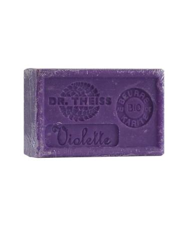Dr Theiss - Violet Marseille Soap - Bar of Soap with Organic Shea Butter and Organic Olive Oil - Authentic Marseille Soap - 125gr