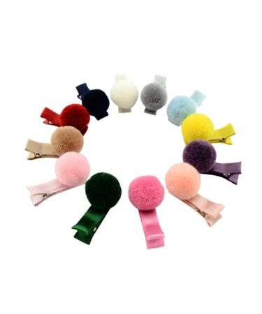 Lurrose 12pcs Pom Pom Ball Hair Clips | Cute Alligator Hairpins | Fur Ball Christmas Hair Clips - Perfect for Kids & Teens - Buy Online on GoSupps.com