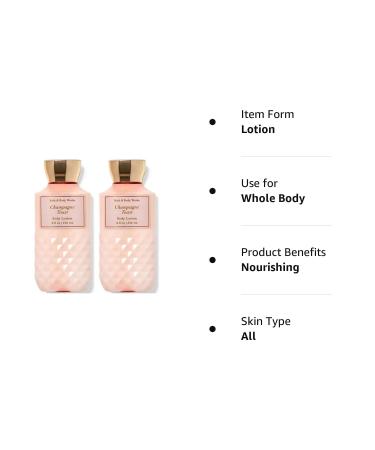 Bath & Body Works Bath and Body Works Champagne Toast Super Smooth Lotion  Sets Gift For Women 8 Oz -2 Pack (Champagne Toast) 16 Fl Oz