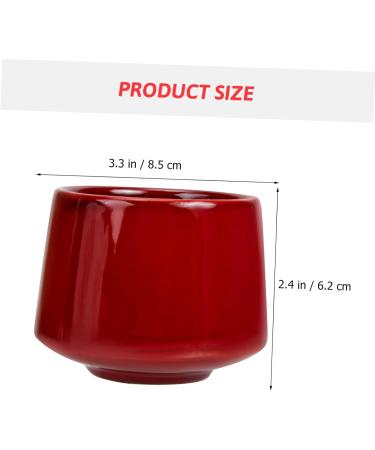 Zerodeko Ceramic Coffee Mug Coffee Cup Retro Home Decor Wedding Decor Chinese Tea Bowl Ceramic Water Cup Yixing Office Ceramics Red 8.5x8.5cm - Buy Online on GoSupps.com