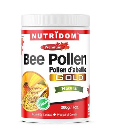 Nutridom Raw Bee Pollen Granules 200g (7oz) | 100% Pure Naturally Harvested No Additives or Preservatives Superfood Source of Vitamin B Minerals Amino Acids & Protein - Paleo & Keto Friendly Gluten Free