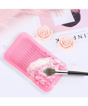 Dajidafu Universal Women Foundation Makeup Brush Cleaning Mat Home Dress Room Reusable Nonslip Eyebrow Pen Silicone Washing Pad Rose Red - Buy Online on GoSupps.com