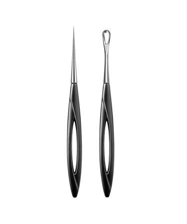 IETONE Blackhead Remover Tools Set of 2  Stainless Pimples Comedone Extractors  Pointed Picking Acne Beauty Tool  Professional Pimple Remove Needle for Face  Black