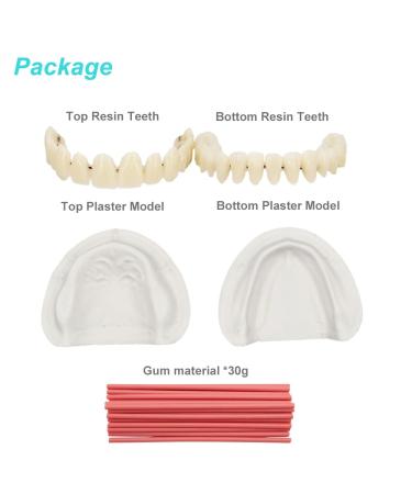 Denture Fake Teeth - Do it Yourself Full or Part Top and Bottom Fake Teeth at Home Repair Missing Teeth Improve Smile(Gypsum Model Gum Material and Fake Teeth) - Buy Online on GoSupps.com