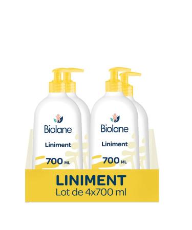 BIOLANE Lot de 4 Flacons Liniment b b Ol o-calcaire - Nettoyant sans rin age 99% Origine naturelle Peaux Sensibles - Nettoie et prot ge le si ge du b b 4 Flacons 700ml Fabriqu en France 4 x 700ml