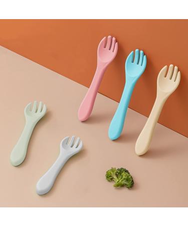 Silicone Baby Spoons and Forks Set | BPA Free | Training Feeding Utensils for Kids, Toddlers, Infants (Pink) - Buy Online on GoSupps.com
