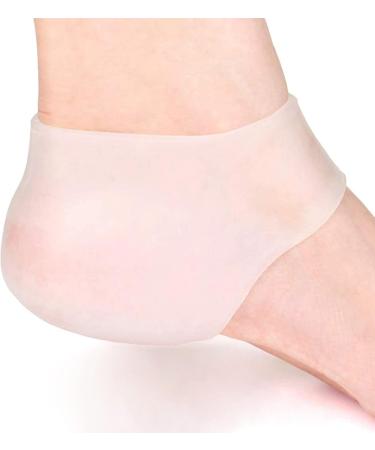 Friusate Silicone Heel Cushion Pads for Pain Relief - 4 Pack Gel Protectors for Dry Cracked Heels (White) - Buy Online on GoSupps.com