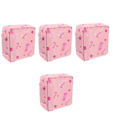 Healeeved 4 pieces aunt's towel-keeping pocket tampon holder with zipper Storage bag for women bands beautiful tampon holder travel bag polyester student adjust rosax4stk 13x13x5cmx4pcs