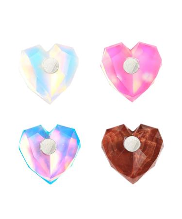 Ipetboom 4sets Nail Practice Holder Resin Heart Nail Art Display Acrylic Nail Crystal Nail Stand Resin False Tip Display Stand Nails Tip Holder Magnetic Nails Fake Manicure Tools Love