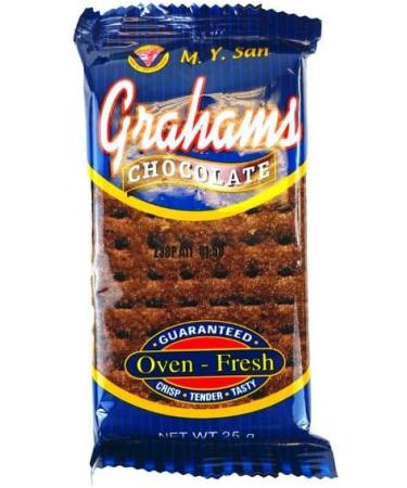 M.Y. San Grahams Chocolate Crackers Cookies Filipino Crispy Snack (10 Single Packs) 250g HALAL - Buy Online on GoSupps.com