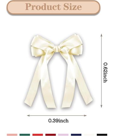 8pcs Bows Clips for Girls Satin Bowknot Hair Clips Colorful Bow Tassel Ribbon Bow Hair Clip Barrettes Long Ribbon Hair Barrettes for Women - Buy Online on GoSupps.com