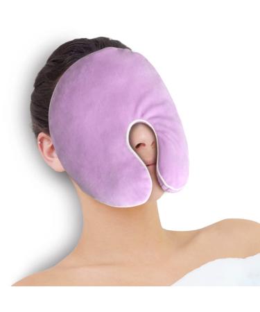 NEWGO Sinus Ice Pack Face Eye Mask for Sinus Pressure Relief Hot Cold Therapy Reusable Sinus Relief Mask for Migraine Tension Stress Headache Relaxation (with Washable Cover) - Purple