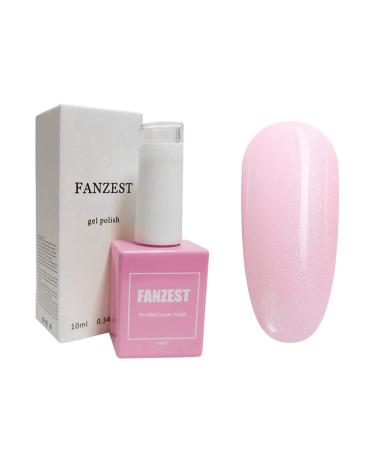 FZANEST Pink Shimmer Glitter Gel Nail Polish - Sweet Pink | Long Lasting LED UV Gel Varnish for Manicure & Pedicure - Buy Online on GoSupps.com