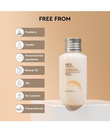 Ceramide & Rice Moisturizer For Intense Moisturizing & Skin Strengthening Barrier Repair Cream Locks Moisture For 12 Hours For Soft & Glowing Skin Korean Skin Care for all skin types (70ml) - Buy Online on GoSupps.com