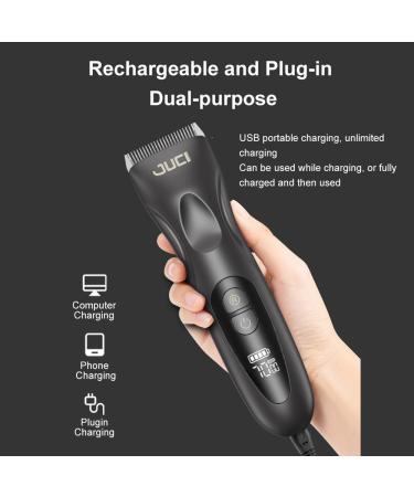 JUCI Family Hair Salon Professional Rechargeable Hair Clipper - Dual-Purpose & LCD Display (White) - Best International Shipping - Buy Online on GoSupps.com