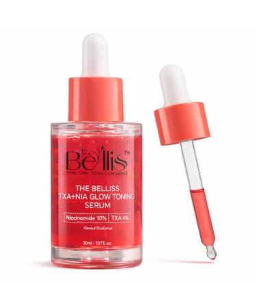 Belliss Niacinamide 10% and Tranexamic Acid Serum 4% TXA + NIA Glow Back Serum Hydrating Formula for Uneven Skin Tone Texture Toning Korean Skincare for Glass Skin Spots 30ml / 1.01 fl.oz