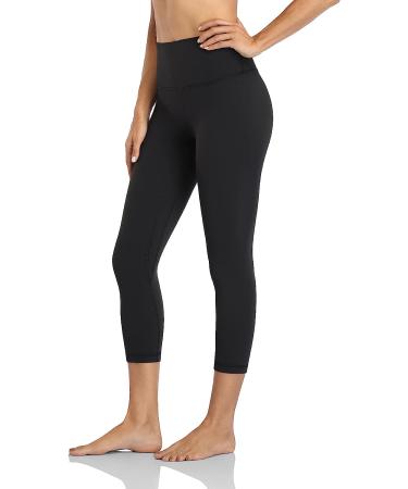 HeyNuts High Waisted Yoga Capris Leggings | Tummy Control Workout Pants | 21 Cropped Leggings - Black - Buy Online on GoSupps.com