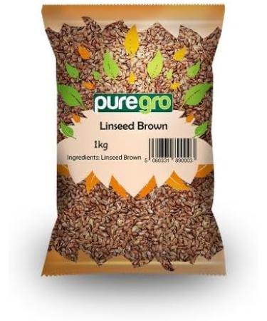Puregro Whole Linseed/Flaxseed 1kg - Buy Online on GoSupps.com
