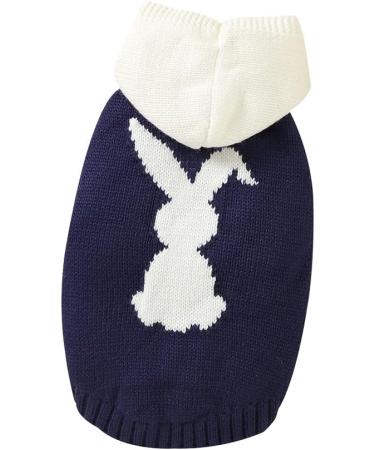 Dog Hooded Winter Sweater for Small Dogs | Thick Puppy Hoodie | Marineblau 2L - Buy Online on GoSupps.com