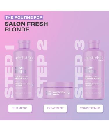 Lee Stafford Daily Blonde Hair Mask | Hydrate & Brighten Bleach Blondes - 16.7 Fl Oz Treatment for Dry Damaged Hair Neutralizes Yellow Tones - Buy Online on GoSupps.com