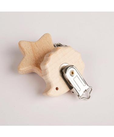 Premium Wood Pacifier Clips Set - 6 Pieces | Durable & Safe Baby Pacifier Clips - Buy Online on GoSupps.com