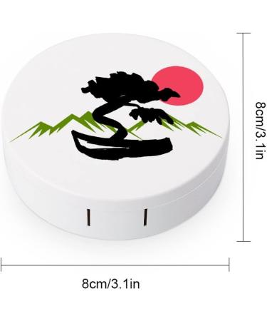 Bonsai Tree Round Case For Contact Lens Kit Storage Box with Mirror Printed - Buy Online on GoSupps.com