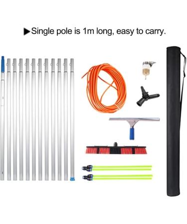 26.5ft(8m) Washing Kit: Water-fed Brush Squeegee Window Cleaning Pole Water Fed Telescopic Brush Extendable Long Reach Window Cleaner Equipment(50cm Brush 8m pole) - Buy Online on GoSupps.com