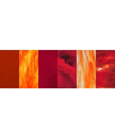 8x5 Red Variety Pack Stained Glass Sheets - 6 Pieces | Vibrant Colors for DIY Projects - Buy Online on GoSupps.com