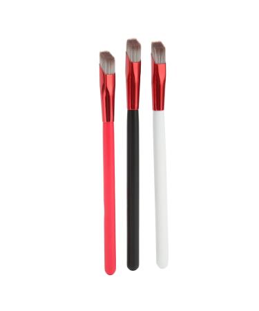 3Piece Eyebrow Brush Set Gray Hair Handles Angled Design Soft