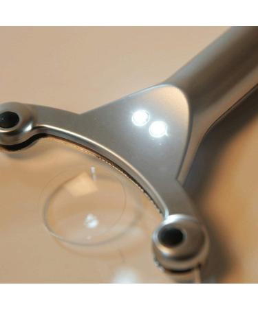 Handheld Magnifier HD Reading Identification Portable LED Light Silver Magnifying Glass PMMA Lens ABS Handle Made in China - Buy Online on GoSupps.com