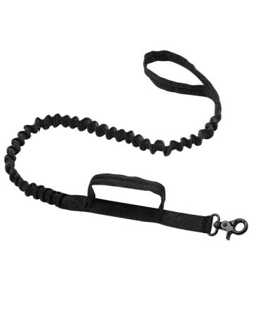Yungye dog leash nylon-bungea-linen pet military lead belt running line for medium-sized dogs of German shepherd (color: black size: 99cm) 99cm black