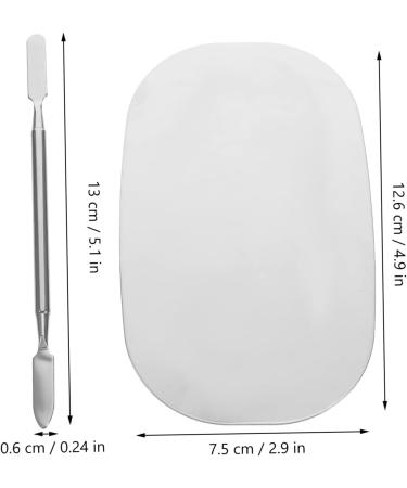 Ipetboom 1 Set Makeup Palette Make up Pallets Blue Suits Manicure Cosmetic Plate Foundation Plate Nail-art Palette Spatula Nail Art Palette Cream Stainless Steel Tool Kit Portable 12.6x7.5x0.3cm Silver - Buy Online on GoSupps.com