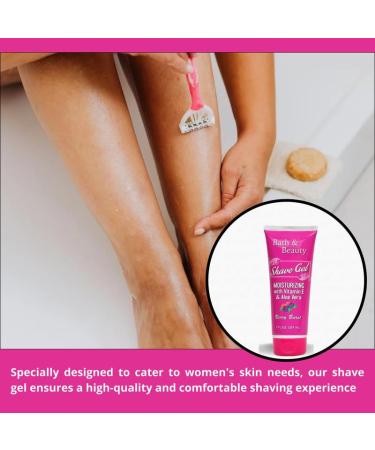 Aloe Vera & Vitamin E Shaving Gel for Women | Sensitive Skin 24 Hour Hydration Raspberry Fragrance - Travel Size 7 oz - Paraben & Phthalate Free - Buy Online on GoSupps.com