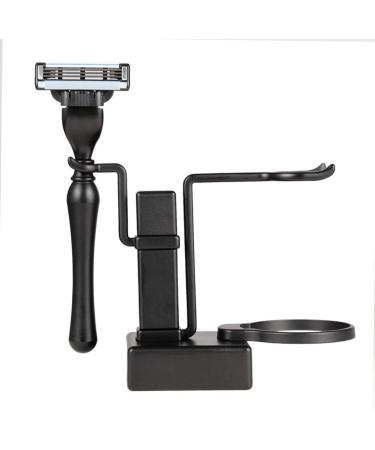 Haude Metal Shaving Stand for Men - Black Barber Shaving Brush Holder & Soap Dish | Premium Bathroom Accessory - Buy Online on GoSupps.com