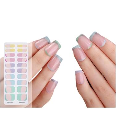 Semi Cured Gel Nails Stickers Full Wrap Nails Polish Strips French Style Gel Nail Strips Nails Art Decortions BSS0357 - Buy Online on GoSupps.com