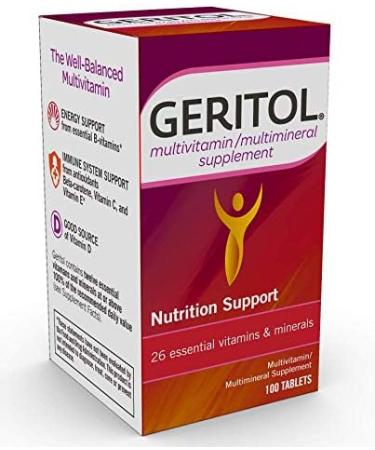 Geritol Multi-Vitamin Nutritional Support Tablets Balance of 26 Essential Vitamins and Minerals 100-Count Bottles (Pack of 2) 100 Count (Pack of 2) - Buy Online on GoSupps.com