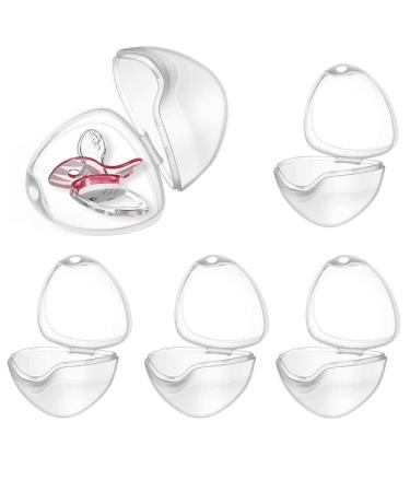 Pack of 5 pacifier boxes transparent BPA-free portable pacifier box nipple protector for travel and home