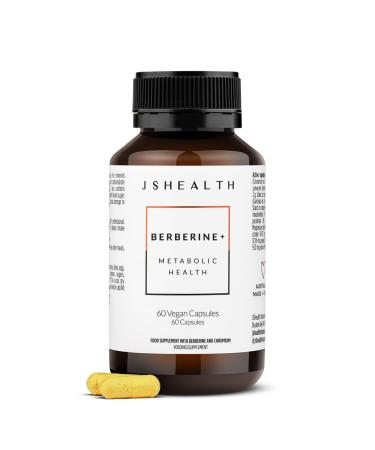 JSHealth Vitamins Berberine+ Formula Berberine Supplement for Metabolic Health Vegan Gluten-Free & Non-GMO. (60 Tablets)