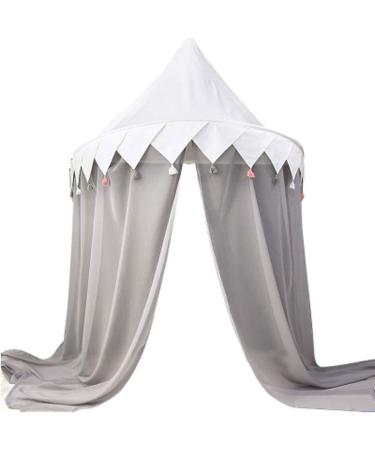 Girls Bed Canopy - Kids Mosquito Net Princess Decor Tent - Grey Chiffon Hanging Indoor Decoration - Buy Online on GoSupps.com