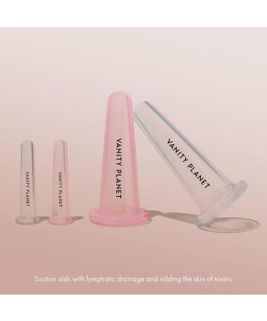 Vanity Planet 4-Piece Silicone Cupping Set for De-Puffing, Toning, and Lifting - Professional Vacuum Therapy for Anti-Cellulite and Facial Massage - Buy Online on GoSupps.com