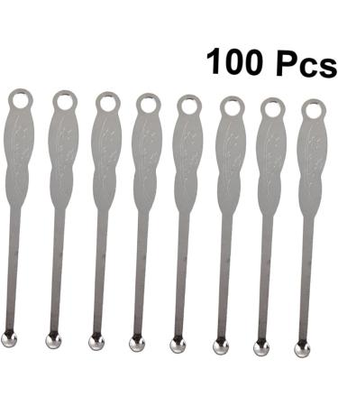 Stainless Steel Ear Spoon 100pcs - Wax Curette Ear Cleaner - Silver Ear Pick - Buy Online on GoSupps.com