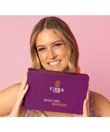 UZZA Lash Eye Makeup Remover | Waterproof Mascara Remover for Sensitive Eyes | Natural Ingredients & Hygienic Kit with Eyelash Brush & Reusable Pads - 1oz - Buy Online on GoSupps.com