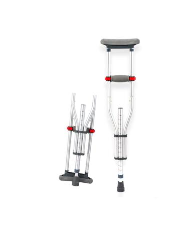 Foldable Underarm Crutches Aluminum Crutches for Adults Medical Adjustable Crutches with Comfortable Underarm Pads and Handles Applicable Height 140-200cm/4' 5''-6' 5'' anniversary Lucky Star Silver 1 count